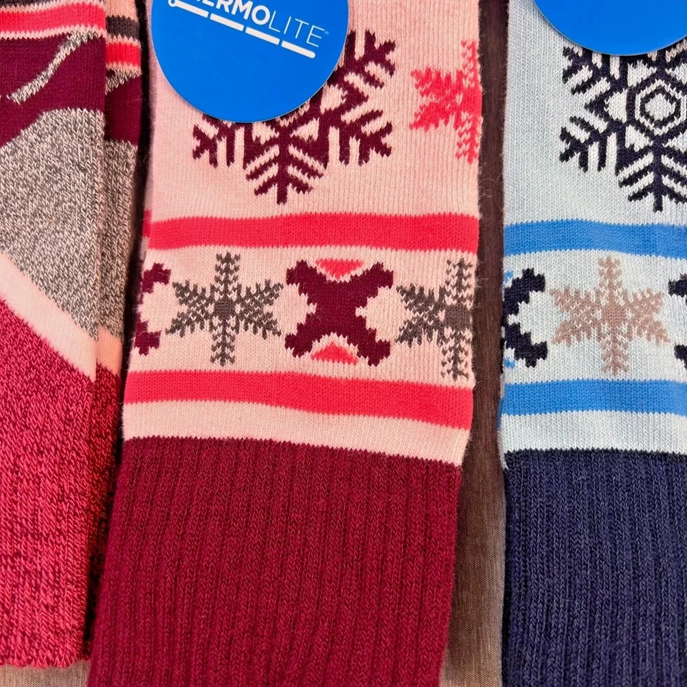 3 Pair‎ Columbia Womens Mens Medium Weight Thermolite over calf Ski Socks MED